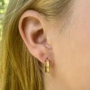 Hammered 22k gold hoop earrings