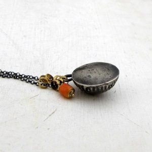 Dome 22 karat gold silver and Coral necklace