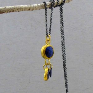 Lapis Lazuli 24 karat gold pendant
