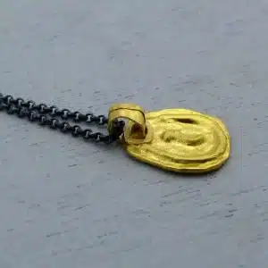 Rustic 24 karat gold Pendant necklace