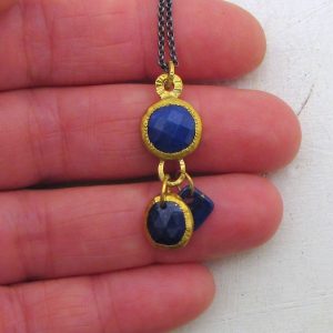 Lapis Lazuli 24 karat gold pendant