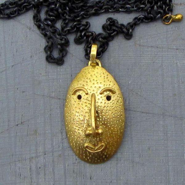 Handmade 22 karat gold Face pendant