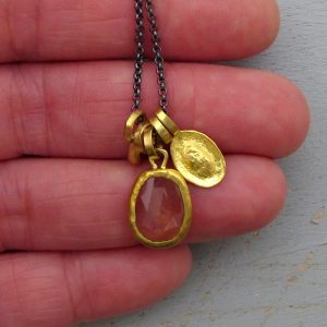 Yellow Sapphire 24k gold necklace