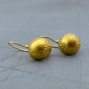 Dangle dome 22k gold earrings