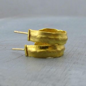 Handmade 22k gold hoop earrings