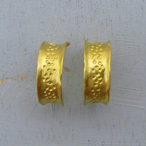 Hammered 22k gold hoop earrings