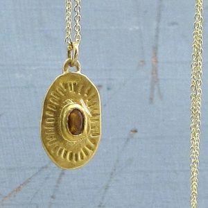 24k gold jewelry collection - Yellow Sapphire pendant necklace