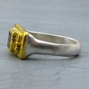 Ancient Iolite 24k gold ring