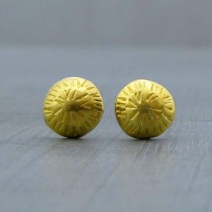 Dome 24 karat gold stud earrings