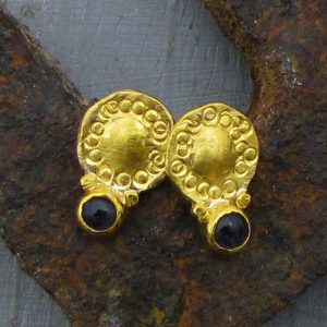Iolite 24k gold stud earrings