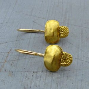 24k gold dangle ethnic earrings