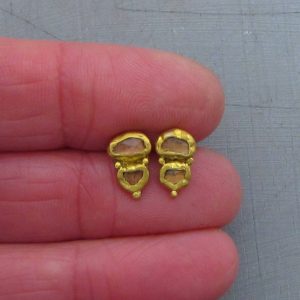 Tourmaline gold stud earrings