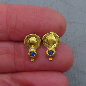 Handmade 24k gold Lapis Lazuli Studs