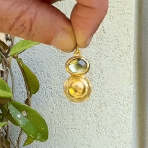 Green Amethyst 24 karat gold pendant