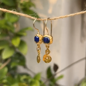 Lapis Lazuli 24k Gold Earrings
