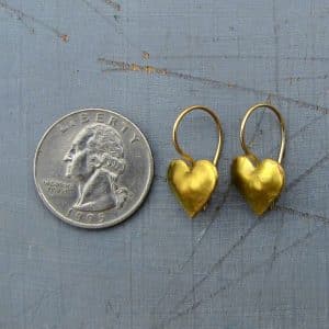 22k gold heart earrings