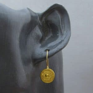 Round handmade 24k gold earrings