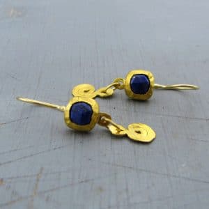 Lapis Lazuli 24k Gold Earrings
