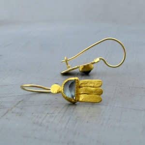 24 karat gold Blue Topaz earrings