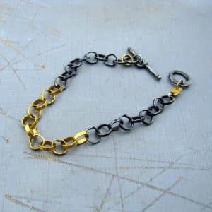 22k Gold & Silver links bracelet