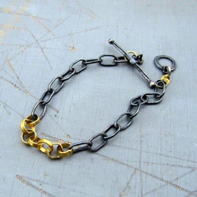 22 karat gold & silver links bracelet