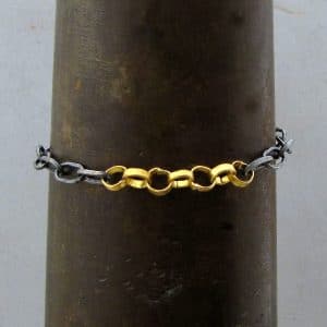 22 karat gold & silver links bracelet