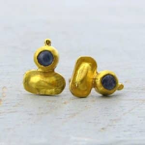 Kyanite 24k gold studs earrings