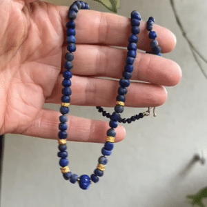 Lapis Lazuli and 24k gold beads necklace