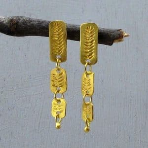 Dangle studs 22k solid gold