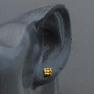 Granulation 24k gold studs earrings