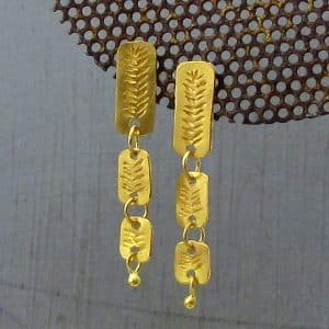 Dangle studs 22k solid gold