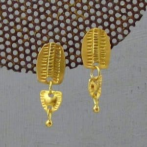 Handmade 22k solid gold dangle studs