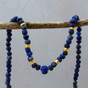 Lapis Lazuli and 24k gold beads necklace