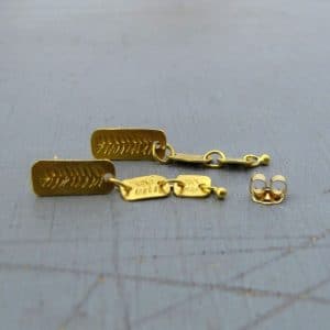 Dangle studs 22k solid gold