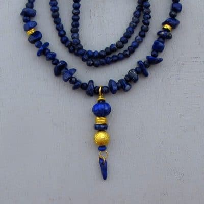 24k gold & Lapis Lazuli necklace