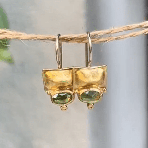 Peridot 24k gold earrings