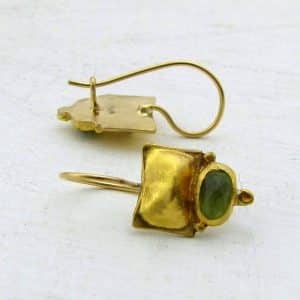 Peridot 24k gold earrings