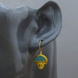 Turquoise 24k gold earrings