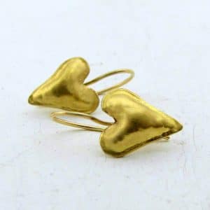 22k gold puffy heart earrings