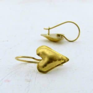 22k gold puffy heart earrings