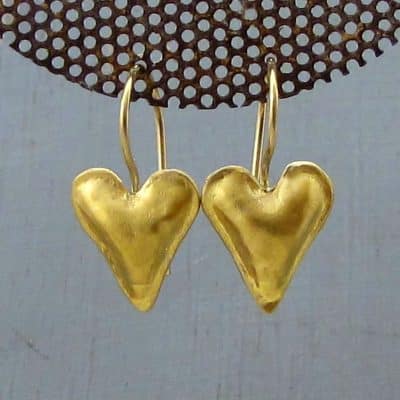 22k gold puffy heart earrings