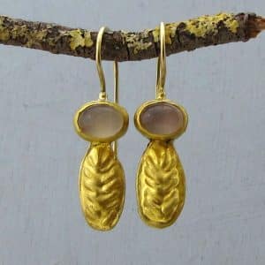 Moonstone 24k gold earrings