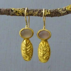 Moonstone 24k gold earrings