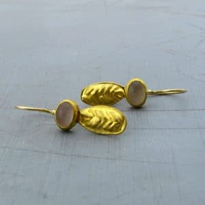 Moonstone 24k gold earrings