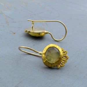 24k gold Prehnite dangle earrings