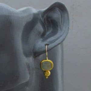 Handmade 24k gold Grepolite dangle earrings