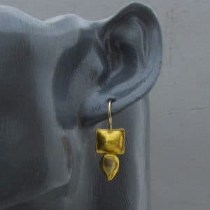 Lemon Quartz 24K gold dangle earrings