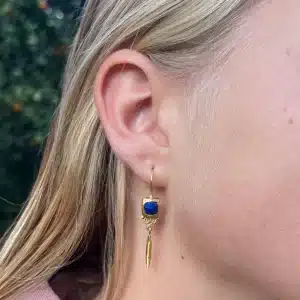 Handmade Lapis Lazuli 24k gold earrings