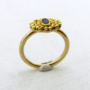 Sapphire 24k gold stacking ring