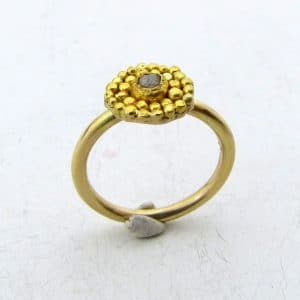 Rough diamond 24k gold stacking ring